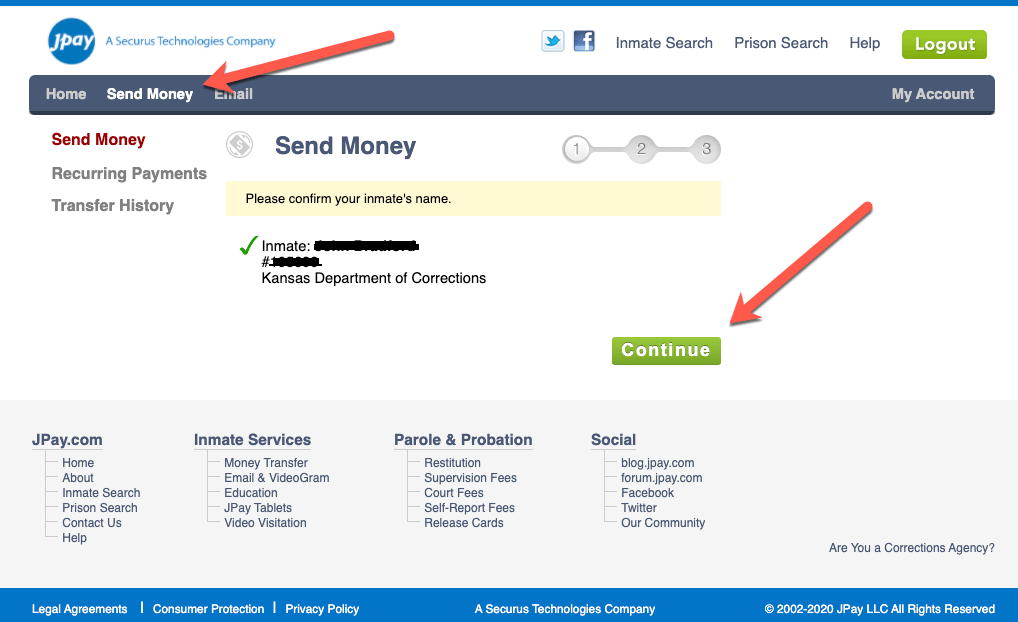 sending money to person in prison